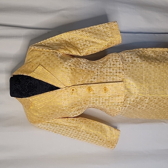 Vintage View Suits 2 Piece Sunshine Yellow Skirt and 3/4 Sleeve Jacket - Picture 3 of 8